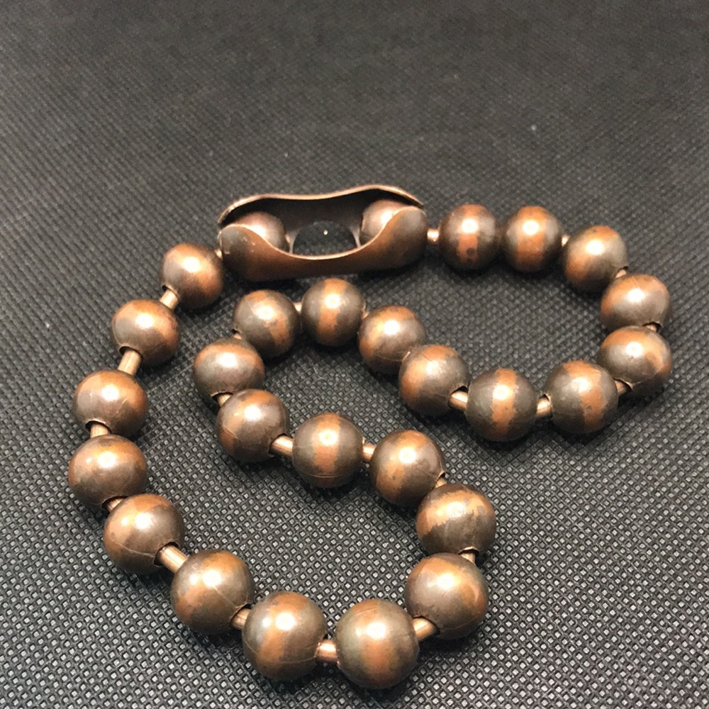 Vintage Copper 12mm Hollow Bead Necklace